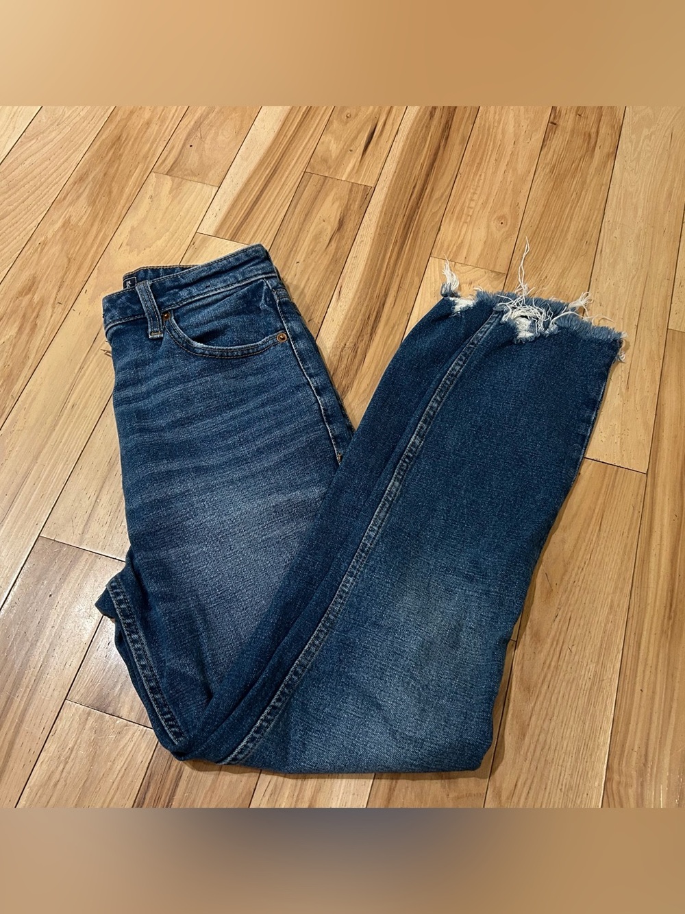 Abercrombie & Fitch Simone High Rise Slim Distressed Raw Hem Jeans - Size 26 / 2